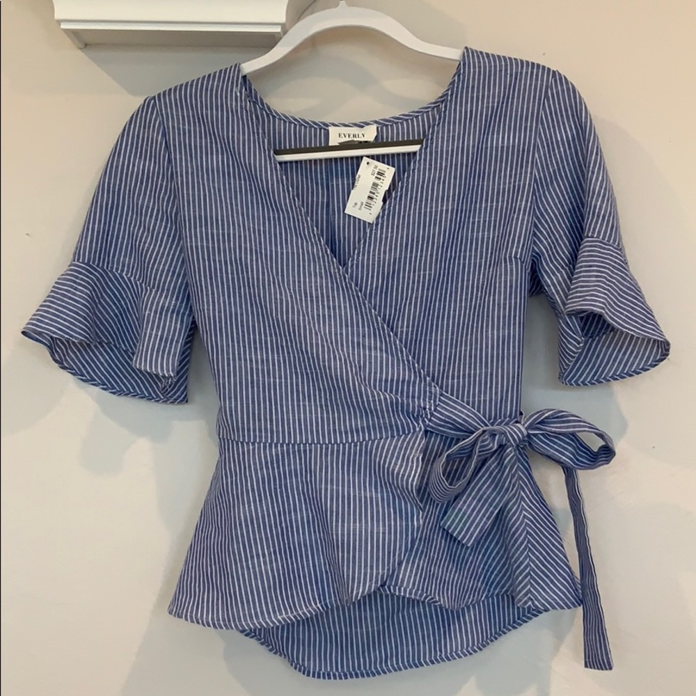 Denim and White stripe top